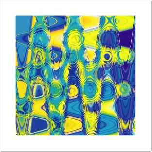 Yellow And Blue Abstract Art Posters and Art